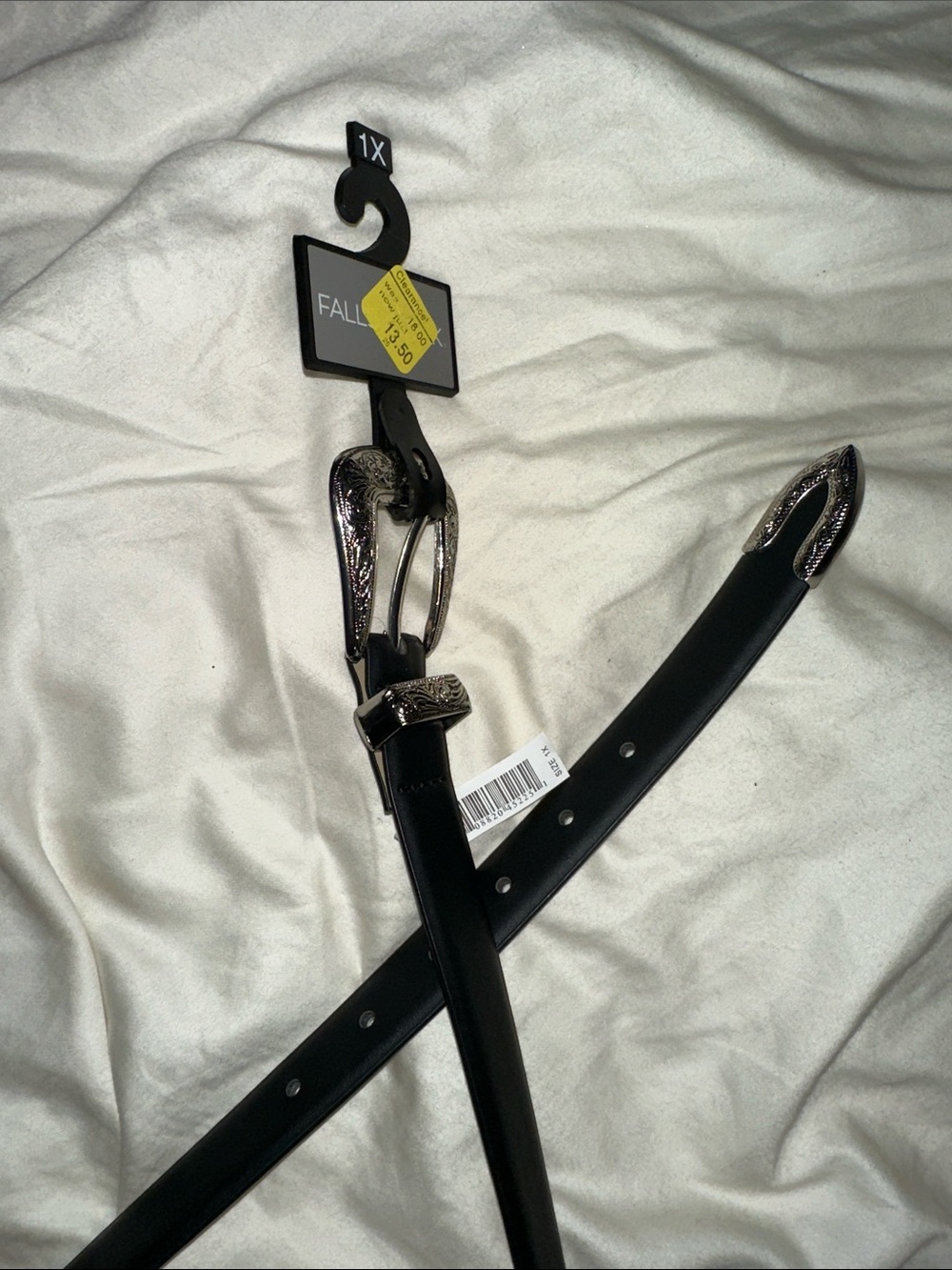 Falls Creek Black Women's Belt with Decorative Silver Hardware
